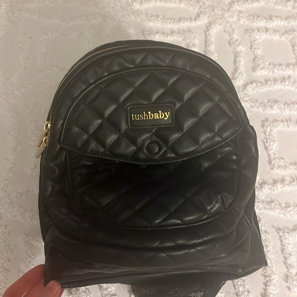 Tushbaby Black Leather Quilted Bag